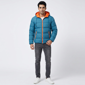 Chaqueta Acolchada de Plumón Lisa de Color Sólido para Hombre, Resistente al Agua, Chaqueta Acolchada de Plumón para Invierno, Cálida y Empacable - Product Image 1