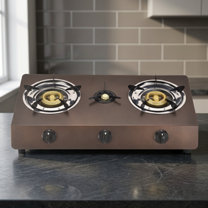 Table de cuisson à gaz 2+1 brûleurs en fer de 0,6 mm, double cuisinière de table, protection anti-extinction de flamme, classe énergétique A, pour usage domestique et hôtelier - Product Image 3