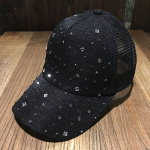 أزياء الصيف بالجملة قبعات مخصصة شبكة 5 لوحة حجر الراين سائق الشاحنات قبعة - Product Image 3