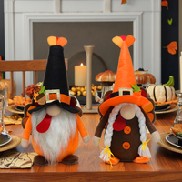 Attigny 2 pièces automne automne récolte fête cadeaux drôles plateau à plusieurs niveaux ornements Thanksgiving décorations de table gnomes dinde en peluche