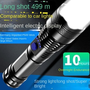 Siêu sáng cầm tay cầm tay dẫn đèn pin không thấm nước ngoài trời khẩn cấp USB sạc <span class=keywords><strong>Torch</strong></span> với AA pin ABS cơ thể - Product Image 5