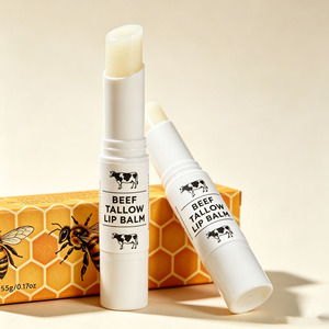 Baume à lèvres au suif de bœuf 100% animal, nourri à l'herbe, avec cire d'abeille, hydratant, soin naturel pour la peau, marque privée, OEM - Product Image 4