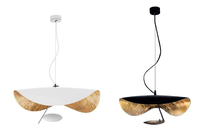 Lampe à suspension LED moderne Rétro Noir Or Suspension pour Salon Cuisine Soucoupe Volante Chapeau Art Éclairage Intérieur Décor