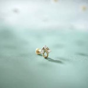 Designer 14kt Yellow <b>Gold</b> Fine Piercing Jewelry Luxury Beautiful Wedding Gift Lab Grown Diamonds Wholesale Accessory for Women - Product Image 3