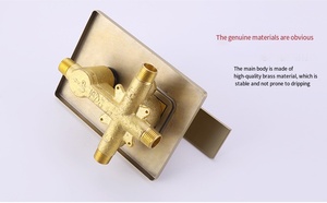 Mitigeur <span class=keywords><strong>de</strong></span> bain noir brossé avec douchette à main et bec rotatif pluie/ cascade pour appartement, eau chaude et froide - Product Image 3