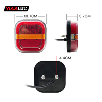 Feu arrière de camion LED 24V avec anneau halo fluide, nouveau modèle carré transfrontalier, feu indicateur de type hamburger, large feu latéral, accessoire pour voitures