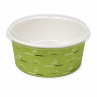 Fabriekslevering Gratis Monster Wegwerp Kraft Papier Saladekom 500ml~1450ml Ronde Kom Voedselverpakkingscontainer voor Lunchen