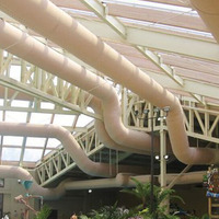 Tissu polyester ignifuge, conduit de ventilation industriel, tuyau noir, propriétés antibactériennes et antistatiques pour atelier, hôpital