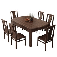 Table à manger en bois massif de noyer nord-américain, double usage, pliable, extensible, sans assemblage, nouveau style chinois, pour usage domestique
