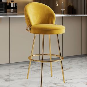 Tabouret de bar jaune résistant de meubles en métal de dossier bas d'hôtel de luxe en vente pour le restaurant extérieur - Product Image 3