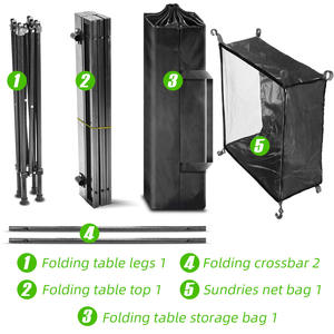 Table pliante d'extérieur rectangulaire en aluminium, portable avec sac de rangement en maille, multifonctionnelle pour le camping et les pique-niques - Product Image 5