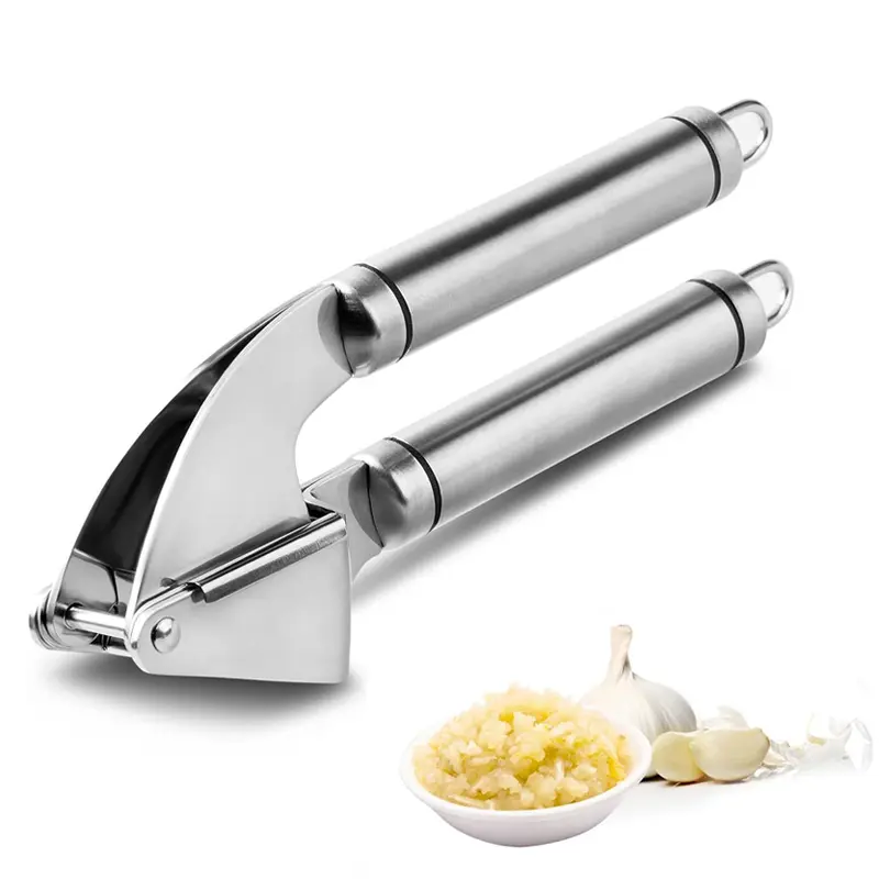 Garlic Mincer & Crusher, Heavy Duty Crusher Kitchen Gadgets Ginger Press Stainless Steel Garlic Press for Fine Garlic