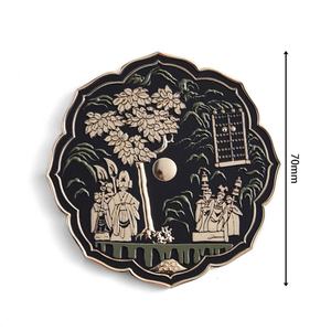 Gold Plated <b>Thin</b> Flower Shape Customized Chinese Style Soft Enamel Small Compact <b>Mirror</b> with Velvet Pouch - Product Image 3