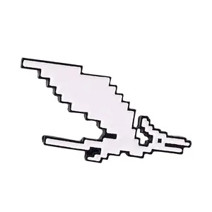 Usine sur mesure Simple blanc Pixel dinosaure noir métal épinglette Badges broche Dragon métal Badge broche pour Souvenir