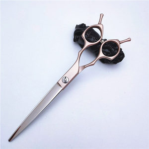 Ciseaux de toilettage pour animaux de compagnie en or rose, 7,0 pouces, tête droite, acier inoxydable 440C, polissage fin, usage beauté - Product Image 4