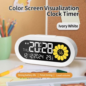 Đa Chức Năng Thông Minh Đồng Hồ Báo Thức Va Hai-Màu <span class=keywords><strong>LCD</strong></span> Hiển Thị Im Lặng Có Thể Sạc Lại Cánh Hoa Du Lịch Đồng Hồ/Tuần/Ngày Đồng Hồ Máy Tính Để Bàn - Product Image 3
