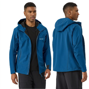 Custom Logo Men's Hooded Outdoor <b>Jacket</b> Breathable Plus Size Waterproof Windproof Zipper Elastic Cuffs Stand Spring Hiking <b>Long</b> - Product Image 3