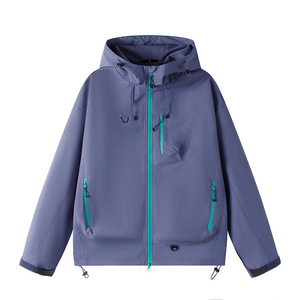 เสื้อแจ็คเก็ตกันลมกลางแจ้งแบบ unisex ทรงหลวม สีโดพามีน บล็อกสีสันหลากหลาย พร้อมฮู้ด เหมาะสำหรับการเดินป่าและการเดินทาง - Product Image 4