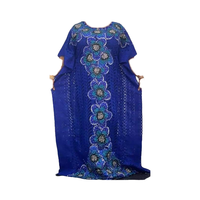 Robes Respirantes, Élégantes et Décontractées de Grande Taille pour Femmes, en Bazin Riche Africain Brodé de Dentelle, à Manches Longues et Coupe Droite