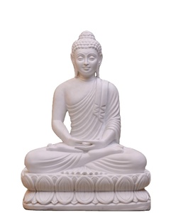Sculpture de statue de <span class=keywords><strong>bouddha</strong></span> riant en pierre de marbre grandeur nature de <span class=keywords><strong>jardin</strong></span> <span class=keywords><strong>extérieur</strong></span> - Product Image 1