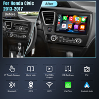 Écran de radio de voiture Android multimédia de navigation Musique Bt5.1 Haute qualité Vente en gros pour Honda Civic 2013-2017 Radio de voiture
