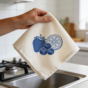 High Absorbent Customized Design <b>Microfiber</b> Printed Fast Dry Reusable Cleaning Waffle Kitchen Tea Dish <b>Towel</b> - Product Image 1