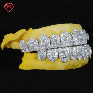 Hiphop tùy chỉnh moissanite grills răng grillz 925 bạc đá ra lớn đá vvs kim cương moissanite grillz - Product Image 3