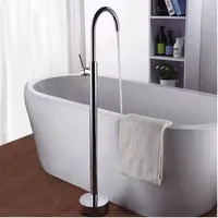 Aida Robinets de baignoire en laiton massif à levier unique Robinets de baignoire simples et élégants Style autoportant