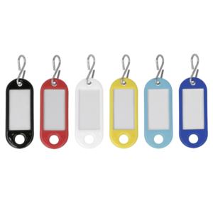 Juego de 6 llaveros de plástico con ganchos para llaves y bolsos, etiquetas coloridas, paquete de 12 - Product Image 1