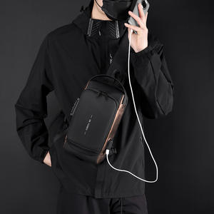 WePower Men's Chest <b>Bag</b> Black Brown Anti-Theft <b>Waterproof</b> <b>Crossbody</b> <b>Bag</b> For Leisure Travel Spring 2023 - Product Image 1