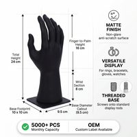 Présentoir de Bijoux en Forme de Main de Mannequin en PVC pour Magasin de Détail – Support pour Bagues, Bracelets, Montres et Gants – Accessoire de Vitrine