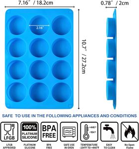Custom 12-Cavity Round Silicone Baking <b>Molds</b> Non-Stick & Easy Release for Cake Dessert Mousse Cake <b>Soap</b> Tools - Product Image 3