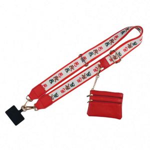Cordon de cou réglable en polyester avec clip sécurisé, accessoire porte-monnaie à fermeture éclair, sangle personnalisable pour téléphone portable - Product Image 1
