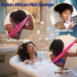 Éponge de bain exfoliante africaine authentique avec logo personnalisé, filet à nœuds, éponge à <span class=keywords><strong>dos</strong></span> en corde, chiffon de lavage exfoliant - Product Image 6