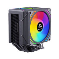 Refroidisseur d'air pour processeur SNOWMAN MX96-v3, tour simple, 92 mm, 30 dBA, LED colorées, PWM 4 broches, blanc/noir, 6 caloducs, fluide