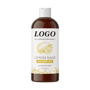 Label pribadi kualitas tinggi pelembap Vegan pembersihan mendalam Anti rambut rontok perawatan rambut sampo Lemon Sage