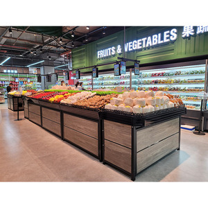 Exhibidor de Promoción para Supermercado, Mesa de Exhibición para Tienda de Abarrotes, Estante de Madera para Frutas y Verduras - Product Image 4