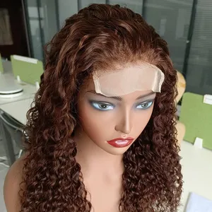 Deep Wave Human Hair Wig 13*4 Lace Frontal Wig Wholesale 100% Brazilian Raw Virgin Cuticle Aligned Hair Supplier