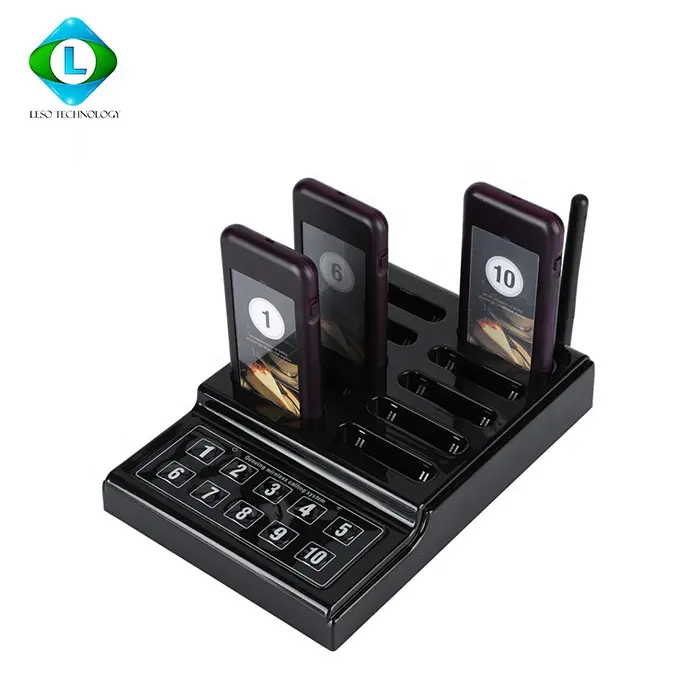 10 batterie lade slots Wireless Pager System 3 Erinnerung Modi Restaurant Queuing Aufruf System 10 Pager 100-240V