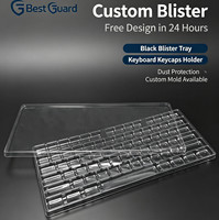 Bandeja de Almacenamiento para Teclas de Teclado Mecánico, Personalizada, Transparente, de PET, para Venta al por Menor, Embalaje de Plástico Termoformado al Vacío