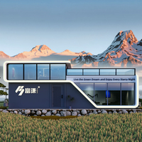 Cabane en acier moderne de luxe à deux étages, préfabriquée, hôtel de vacances, bureau, villa pour maison, cabane Apple, utilisation en séjour chez l'habitant
