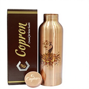 Eco-Friendly Indian Copper <b>Bottle</b> Kitchen and Tabletop Drinkware Pure Copper <b>metal</b> <b>Water</b> <b>Bottles</b> - Product Image 1