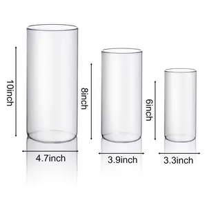 Clear Glass Candle Holders For Pillar Floating Candles Decorative Wedding Flower Vase For Home