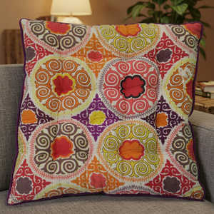 Coussin de siège en coton imprimé 2017 pour canapé, bureau à domicile et chaise de yoga, fait main, carré, 100% coton - Product Image 2