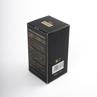 Boîtes pliantes personnalisées pour soins de la peau, noires, avec fermeture à rabat inversé, en papier, avec estampage à chaud