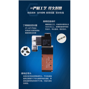 Válvula Solenoide de Dos Posiciones y Cinco Vías 4V410-15, AC220V DC24V, Válvula Direccional Neumática de 1/2 Pulgada con Rosca Externa para Gas - Product Image 3