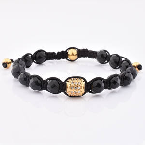 Мужской браслет из бисера с камнем из говлита и нержавеющей стали, серебряный браслет из Каира из бисера, браслет из серого камня - Product Image 2