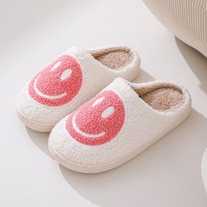 Automne femmes mignon sourire visage intérieur maison pour pantoufles à la mode coton chaud avec peluche doux Massage heureux conception floue - Product Image 6