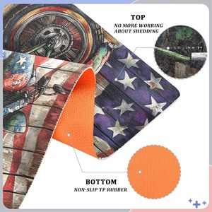 Alfombra de Entrada para Motocicleta Americana, 32x20 Pulgadas, de Poliéster, Moderna, Antideslizante, para Interiores y Exteriores, Diseño de Perfil Bajo - Product Image 4