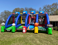 Jeux gonflables Sports Zone 3 en 1 Jeu gonflable commercial Jeux interactifs de carnaval en plein air pour enfants